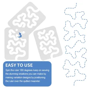Acrylic sewing quilting ruler set with wavy cutouts for precise patchwork and tailoring.