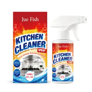JUE FISH Spray Nettoyant Cuisine 120ml Dégraissant pour Cuisinière Hotte et Surfaces de Cuisine.