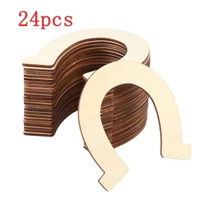 Virutas de Madera en Forma de Herradura Colgantes DIY Rodajas de Madera Sin Terminar En Blanco Para Manualidades Decoración del Hogar