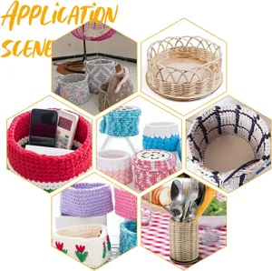Handmade round wooden basket bottom DIY crochet weaving bag base natural storage basket pad