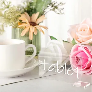 Cartel de mesa de acrílico transparente para boda, tarjeta de asiento DIY número de mesa.