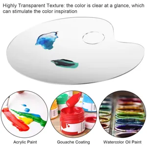 Transparente Acrylfarbpalette mit Daumenloch, ideal für Kunstmalerei, Gouache und Ölfarben.