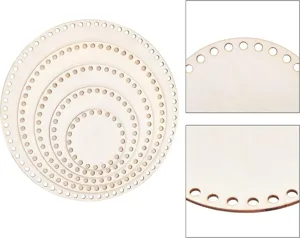 Wooden basket bottom crochet base DIY natural wood round board storage bag making supplies