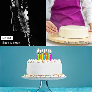 Clear acrylic cake scraper set for smooth frosting, icing, and baking DIY decorating tools.