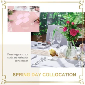 Clear acrylic blank hexagonal table stands DIY table numbers for wedding party place cards
