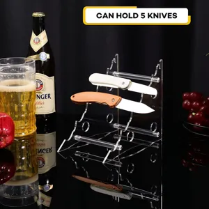 Support de présentoir à couteaux en acrylique transparent étagère de rangement pliable