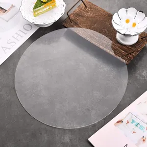 Plateau de gâteau en acrylique rond transparent DIY assiette de présentation de dessert