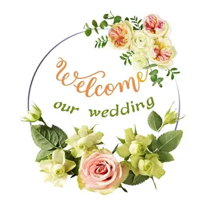 Plaque ronde acrylique pour gâteau panneau de mariage floral transparent plateau DIY élégant