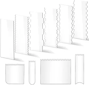 10 Stk. transparente Acryl Tortenschaber Set DIY Kuchenrand Glätter Backwerkzeuge