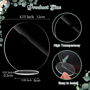 5pcs cartel acrilico redondo transparente blanco boda mesa numero fiesta pantalla 12cm