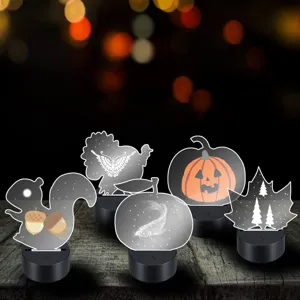 Lámpara nocturna LED de acrílico diseño decorativo festivo iluminación creativa detalle vista