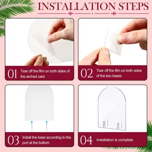 Set de tarjetas de sitio acrílicas transparentes con base, ideal para bodas y fiestas DIY.