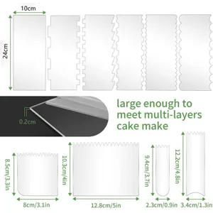 10 Stk. Transparente Acryl Kuchen Schaber Set glatte Kante DIY Backen Patisserie Werkzeuge