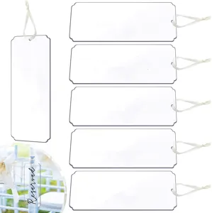 Letrero de Silla de Boda Acrílico Transparente En Blanco Con Cintas Blancas Letreros Reservados Colgantes para Decoración de Fiesta de Bodas