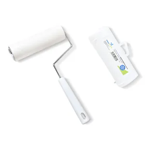 Lint roller with dust-proof case and tearable refill sheets for pet hair removal.