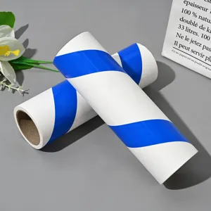 Lint roller refill sticky paper core for home cleaning, easy tear oblique adhesive sheets.