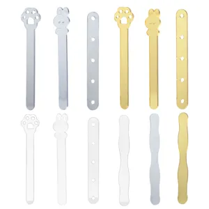 Acrylic ice cream sticks DIY craft handmade pop lolly sticks cute animal shapes gold silver clear