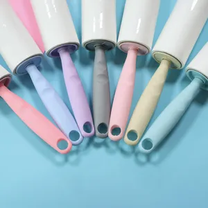 Household Plastic Lint Roller With Replaceable Sticky Paper Roll For Clothes Hair And Dust Cleaning Tool