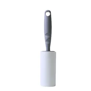Lint roller for pet hair removal with sticky refill sheets, grey handle and 10cm width.
