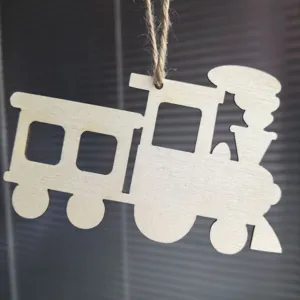 Adorno colgante de tren hueco de madera sin terminar DIY vacio para fiesta deco