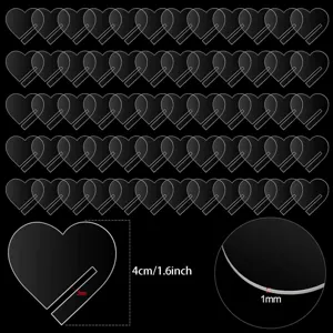 Clear acrylic heart blanks with dimensions, perfect DIY craft blanks for party drink tags.