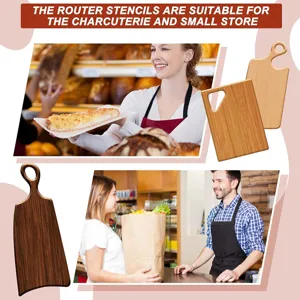 Holz Schneidebrett Schablone Set mit ergonomischen Griffen für Küche und Wurstwaren Präsentation.