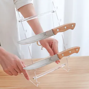 Acrylic desktop knife display stand kitchen storage rack for fruit knife storage and organization