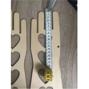 Herramientas de bloqueo de guantes de madera con corte de corazón para tejer 2 uds