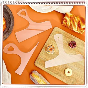 Plantilla de mango de tabla de cortar de acrilico transparente guia para tabla de cocina