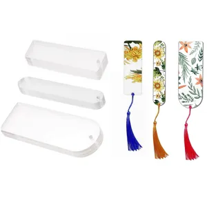 Lot de 30 marque-pages acryliques transparents DIY avec gland colore pour loisirs
