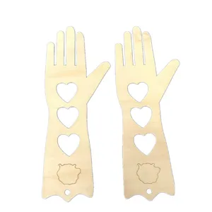 2pcs bloqueadores de guantes de madera moldes de punto en forma de mano para regalos de bricolaje