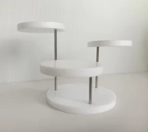 Présentoir à bijoux en acrylique blanc étagère ronde multicouche pour bagues et boucles