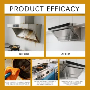 Spray nettoyant pour huile de cuisine, dégraissant puissant pour hottes et surfaces.