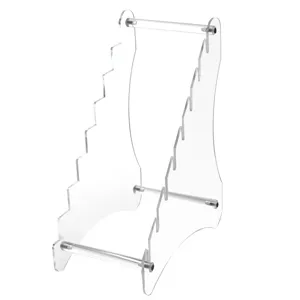 Clear acrylic knife display stand desktop multi tier folding knife rack holder organizer