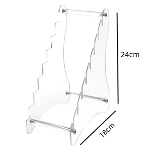Acrylic knife display stand clear folding knife storage rack organizer 24cm height