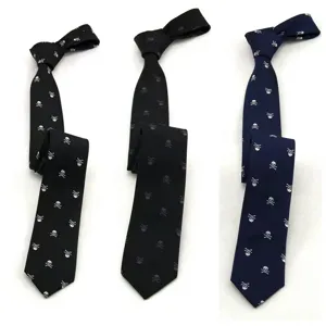 Corbata Estrecha Hombre Jacquard Calavera 6cm Elegante Traje Para Fiesta Halloween