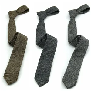 Men wool plaid necktie classic business suit tie British style formal wedding tie