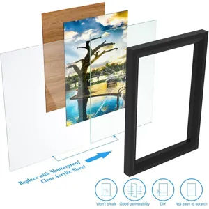 Klare Acrylplatte fuer Bilderrahmen Ersatz, bruchsichere transparente Platte DIY Bastelbrett.