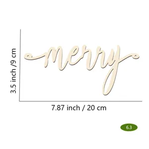 Ξύλινη επιγραφή με κομμένη λέξη Merry Χριστουγεννιάτικη διακόσμηση τοίχου πόρτας