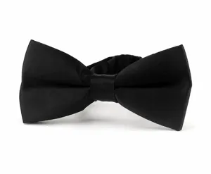 Classic black bow tie for men, stylish solid color narrow bowtie for wedding formal suits.