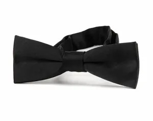 Men's solid black bow tie formal wear wedding accessory classic style adjustable neck strap
