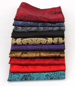 Pañuelo de bolsillo para hombre seda paisley estampado accesorio de traje boda elegante moda