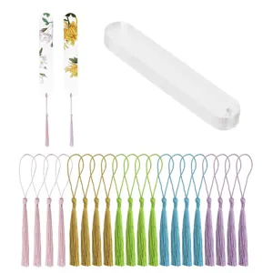 Transparent Blank Acrylic Bookmarks With Colorful Tassels DIY Clear Book Markers For Reading Office School Supplies