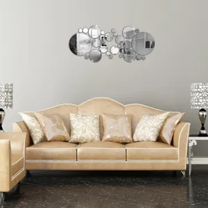 3D acrylic round mirror wall stickers decorative DIY wall art home decor for living room