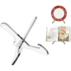 Clear Acrylic Display Stand Multi-Function Storage Rack For Bowls Plates Books Albums CDs Tablet Holder