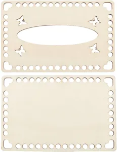 2pcs Base de Panier au Crochet en Bois DIY Fond de Sac a Main Accessoire Pro