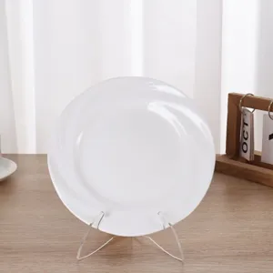 Transparent acrylic display stand for plates books and albums main view showing clear bracket.