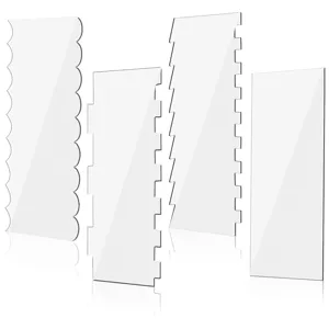 Transparent Acrylic Cake Scraper For Cream Frosting Pastry Cutter Kitchen Baking Tool Decorating Equipment
