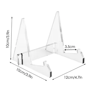 Support de présentation en acrylique transparent, étagère triangulaire pour CD et livres.
