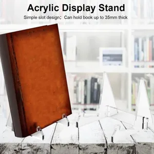 Support de Livre en Acrylique Triangle CD Présentoir Bureau Transparent Support de Lecture Organisateur de Bureau Étagère de Rangement